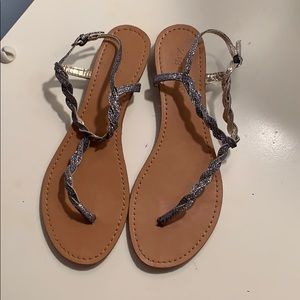 Charcoal Silver Flats